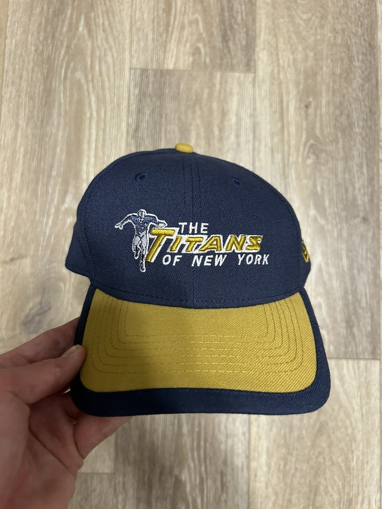 Mens New Era “The Titans Of New York” Fitted Hat Size Small-Medium Blue Yellow