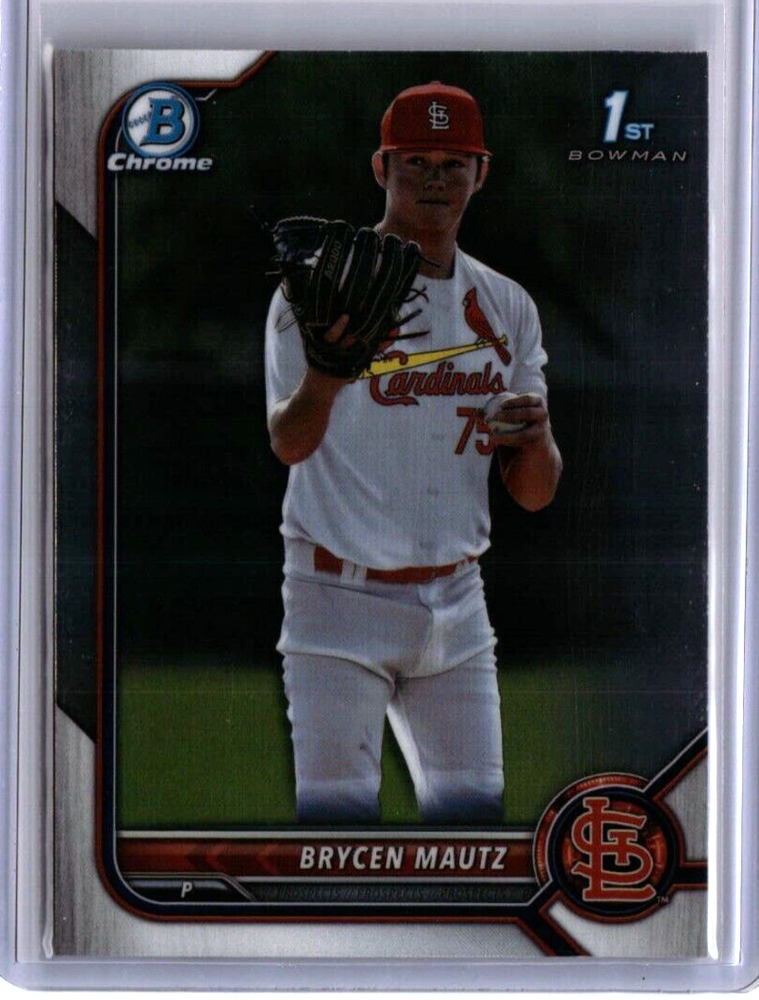 BRYCEN MAUTZ ROOKIE 1ST BOWMAN CHROME RC #BDC-124 2022 MLB ST. LOUIS CARDINALS