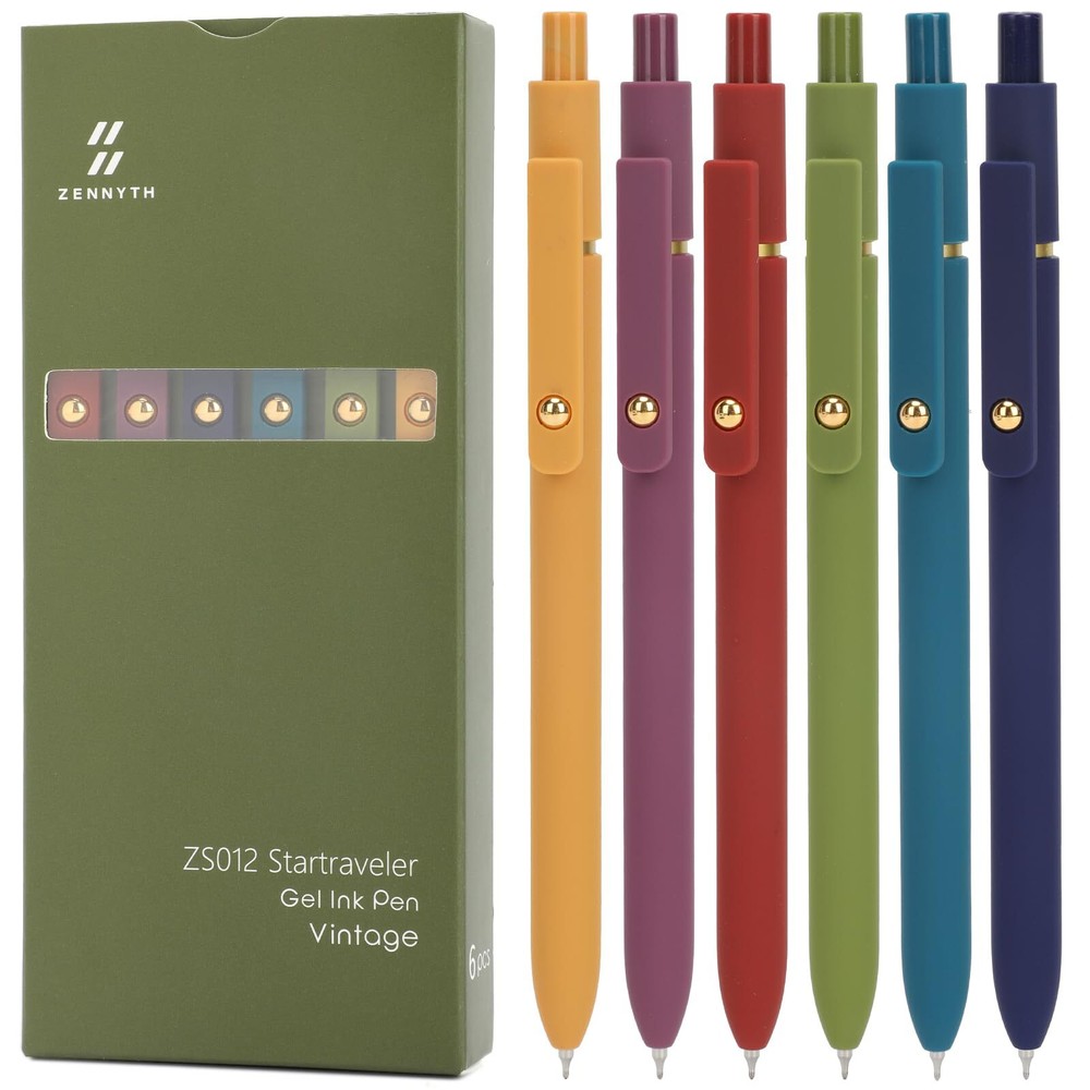 Ddaowanx Gel Pens 6 Pcs 0.5mm Quick Dry Black Ink Pens Fine Point Smooth Writ...