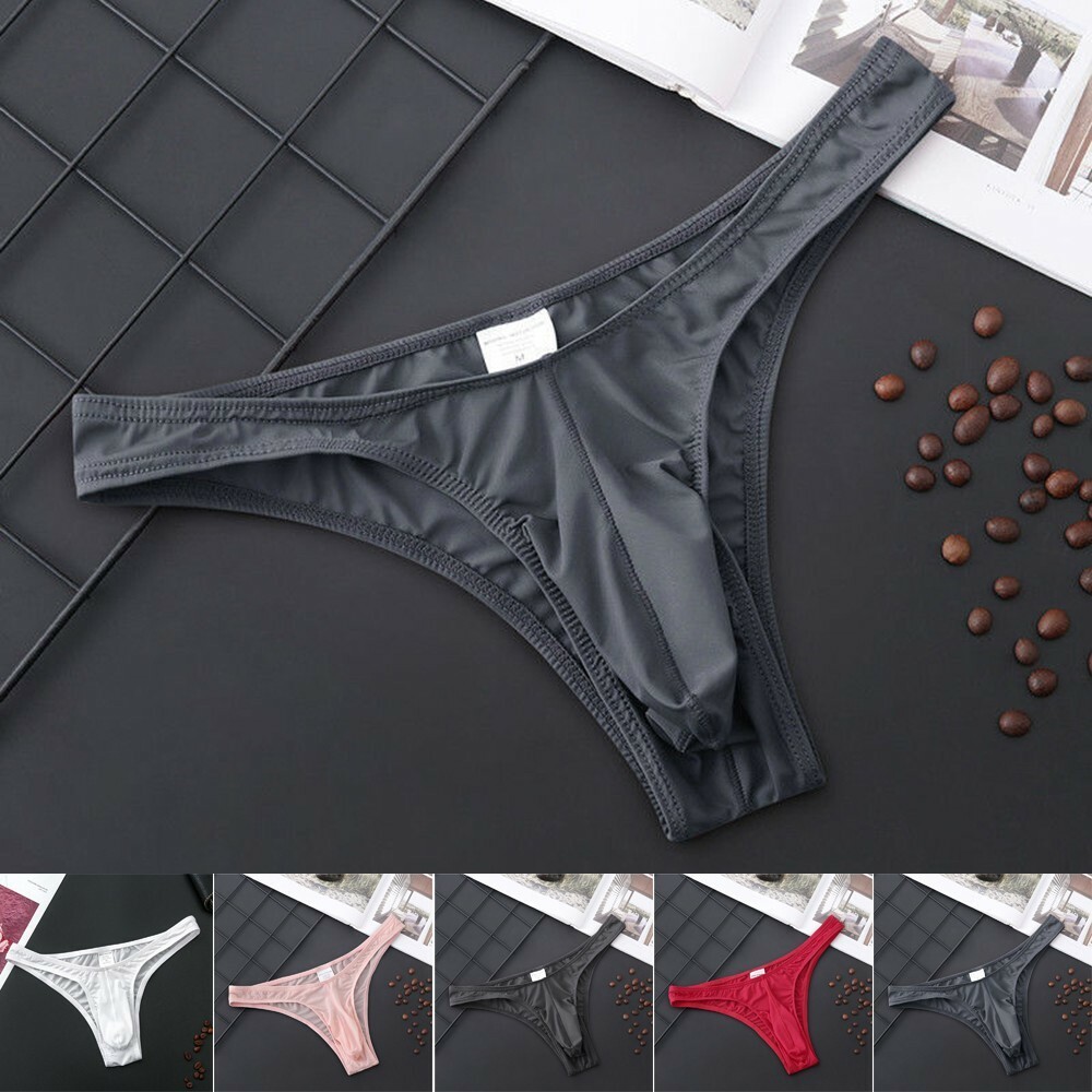 Sexy Mens Mesh Low-Rise Bikini See-Through Thong G-String Briefs Tanga Underwear