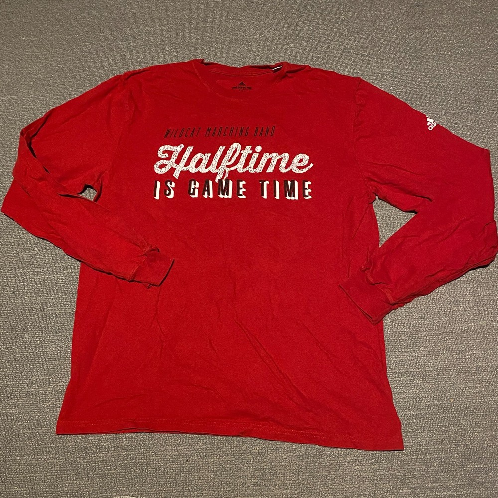 adidas Shirt Mens Large Red Wildcat Marching Band Long Sleeve The Go-To Tee
