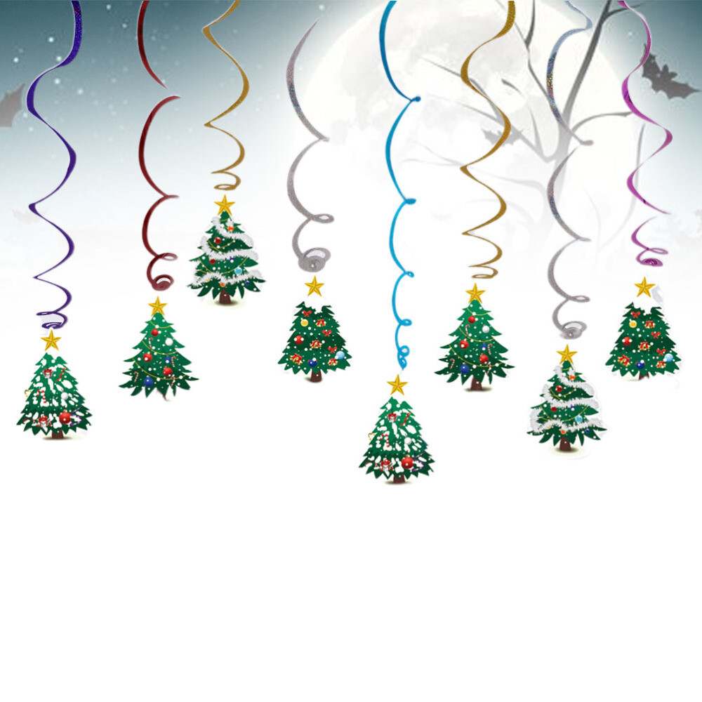Christmas Hanging Decorations Room Colorful Spiral Streamers