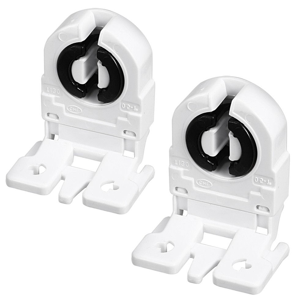 2 Pcs Fluorescent Light Holder, Great for Home, Office (White, 2A, AC 250V)