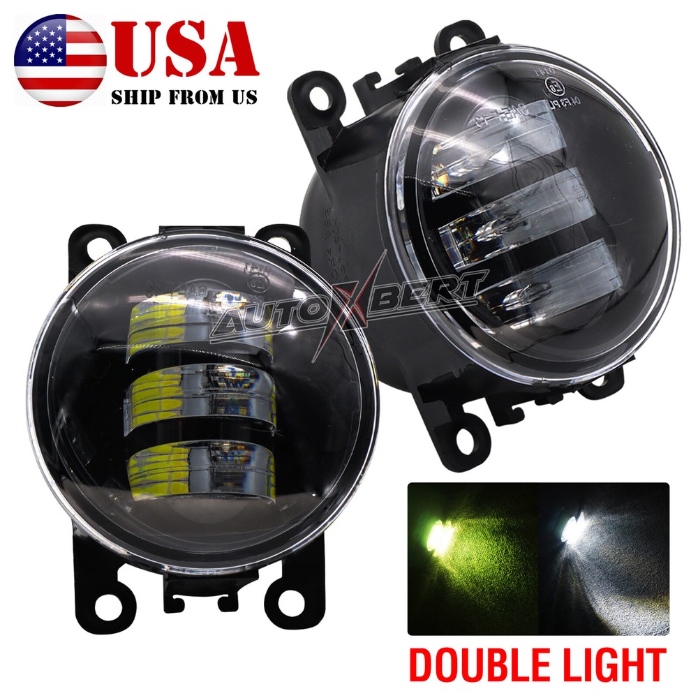x2 LED Front Clear Lens Bumper Fog Light Lamps Assembly for Ford Focus Mustang &
