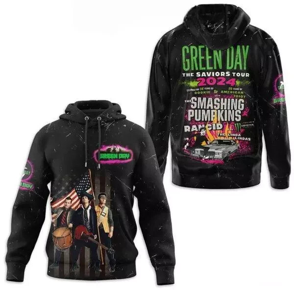 Green Day The Saviors Tour With Rancid 2024 Hoodie T-Shirt