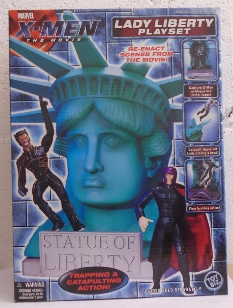 X-Men Movie Lady Liberty Playset Statue Of Liberty Toybiz Magneto 2000 SEALED
