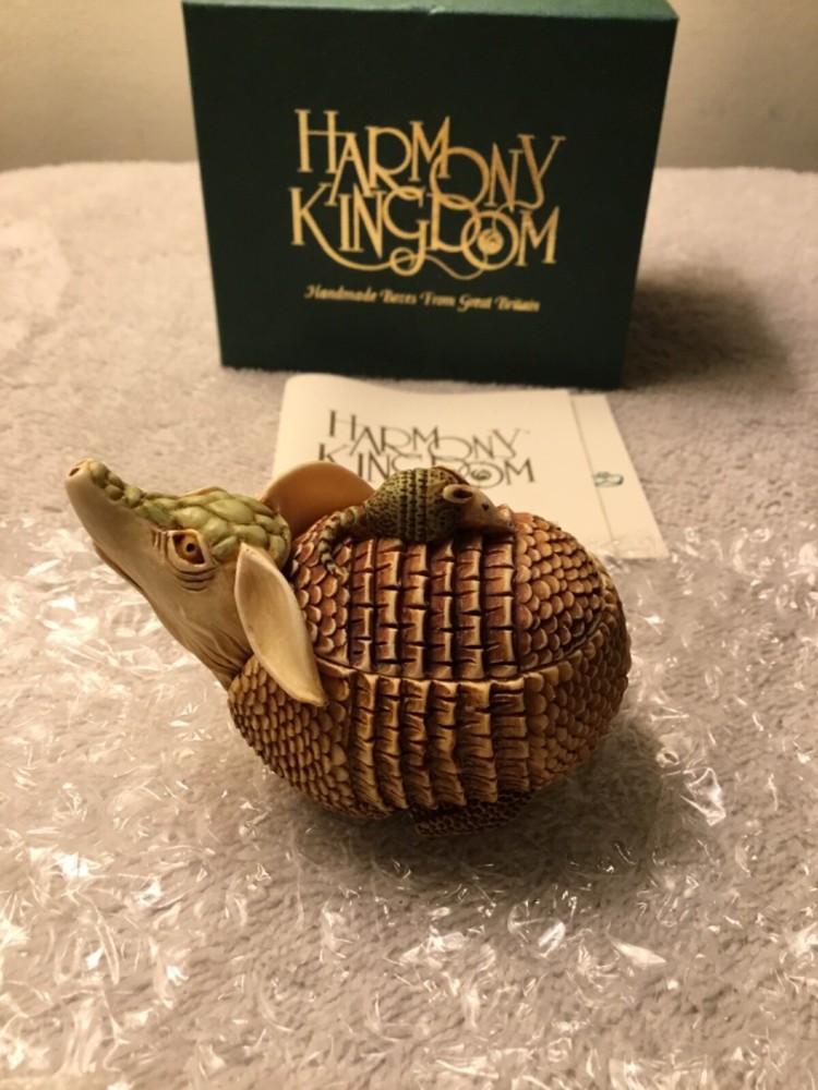 1993 Harmony Kingdom Baby On Board Armadillo TJAR Treasure Jest Box Figurine  