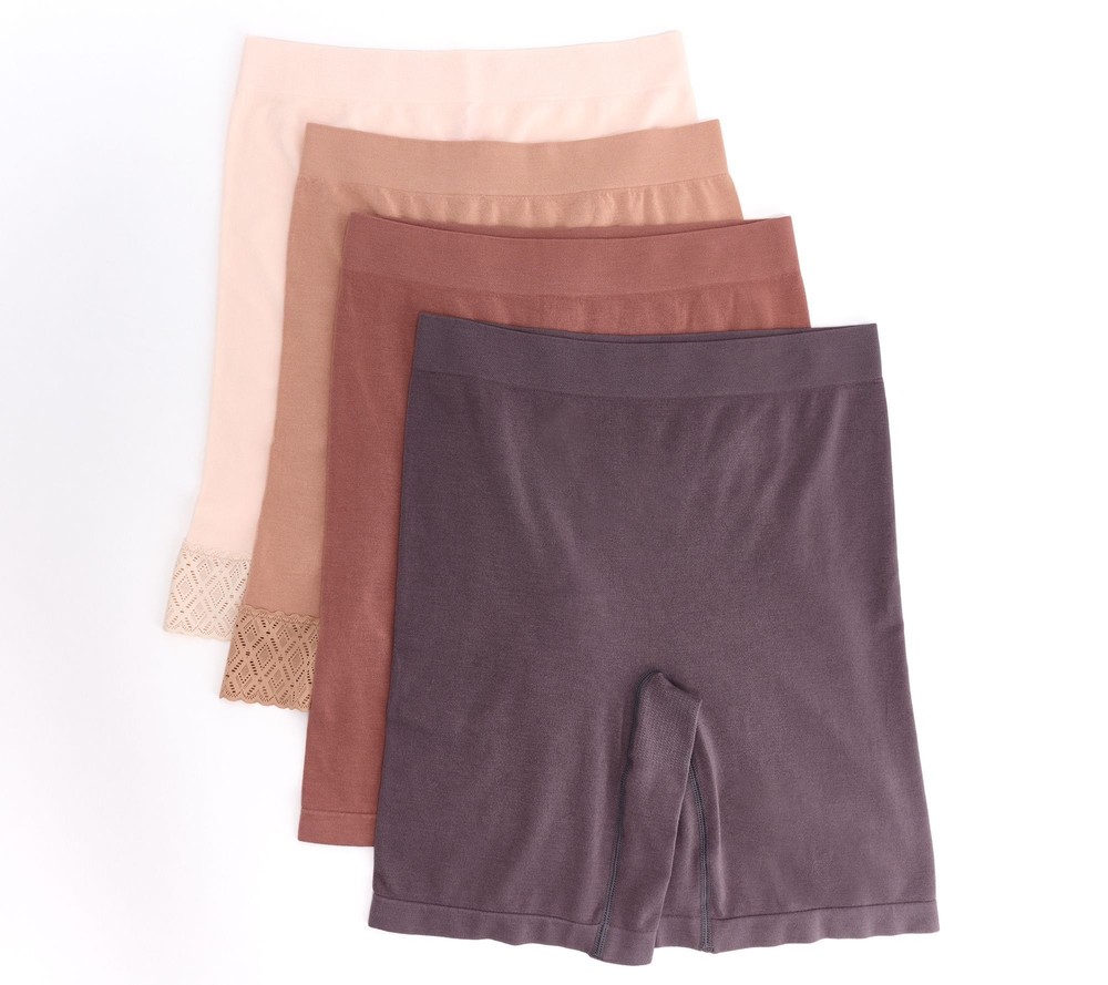 Breezies Women's Panties Sz L Comfort Breeze Seamless Long Gray A630841