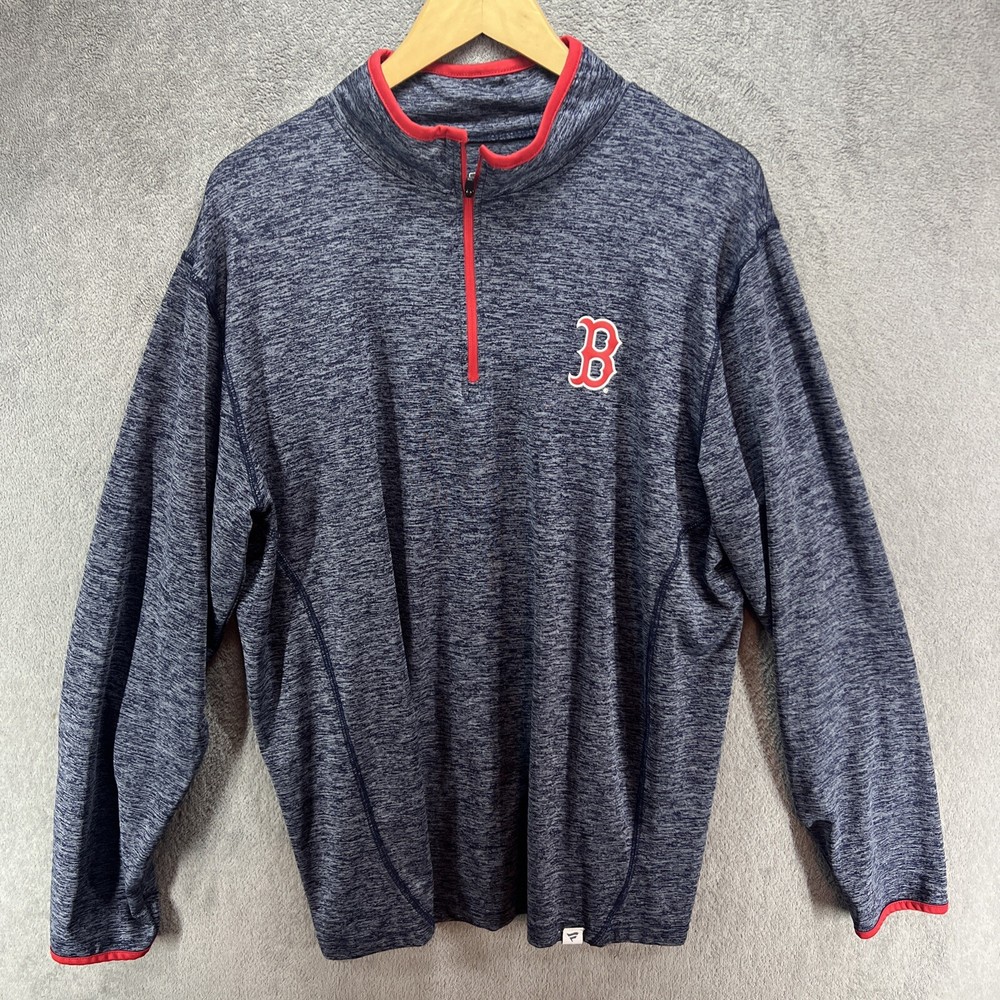 EUC Boston Red Sox Fanatics Long Sleeve 1/4 Zip Pullover Shirt Mens L