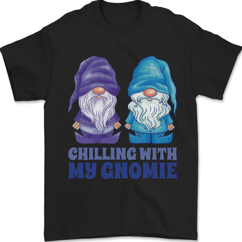 Chilling With My Gnomie Funny Gnomes Mens T-Shirt 100% Cotton