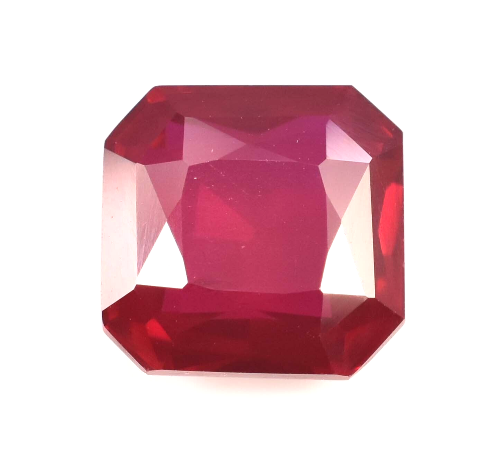 18.65 Ct Certified Pigeon Blood Red Ruby Square Cut Loose Gemstone
