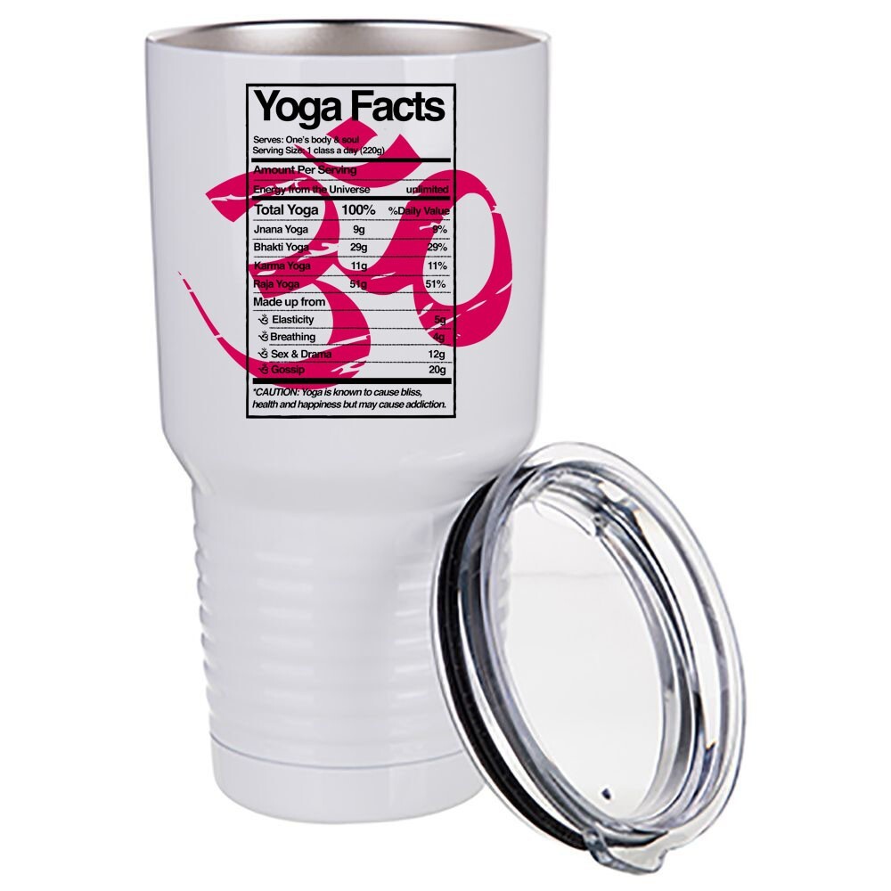 Yoga Facts White 30 Oz  Double Wall  Tumbler