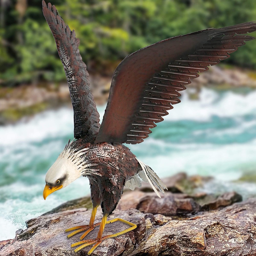 Kircust Garden Sculpture & Statue Bald Eagle Large Outdoor Statues Metal Yard...
