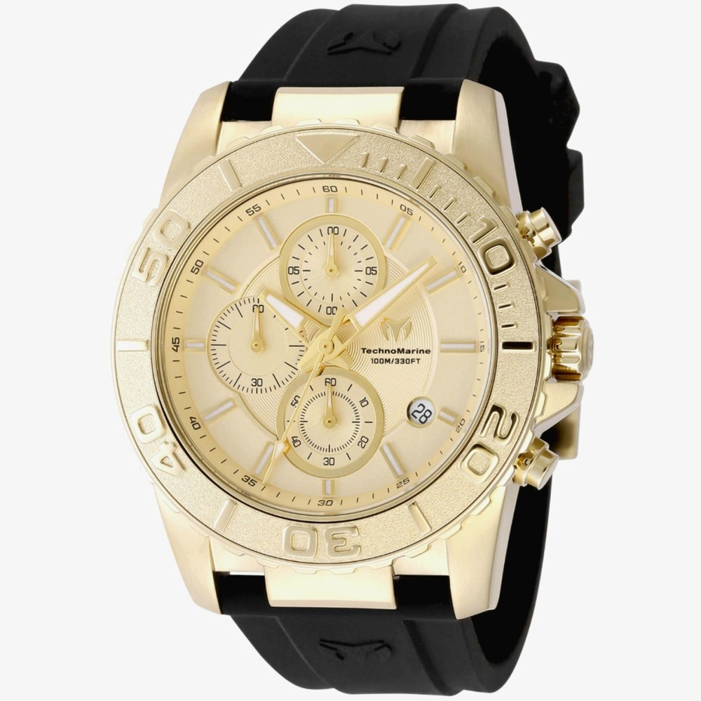 TechnoMarine Manta Ocean Men's Watch - 48mm gold And Black TM-225021 HARD CASE