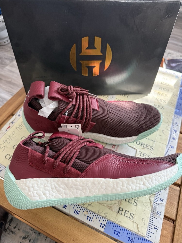 Adidas James Harden LS 2 Lace CG6277 Maroon Mint Basketball Shoes Men's USA 12