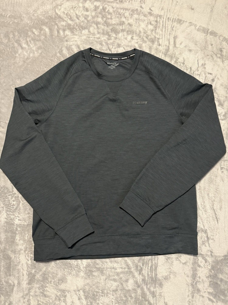 Saucony Active Long Sleeve Running Shirt Size M Men Gray