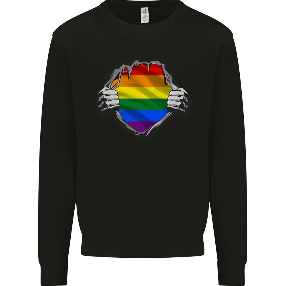 LGBT Rainbow Colours Pride Awareness Day Mens Sweatshirt Jumper