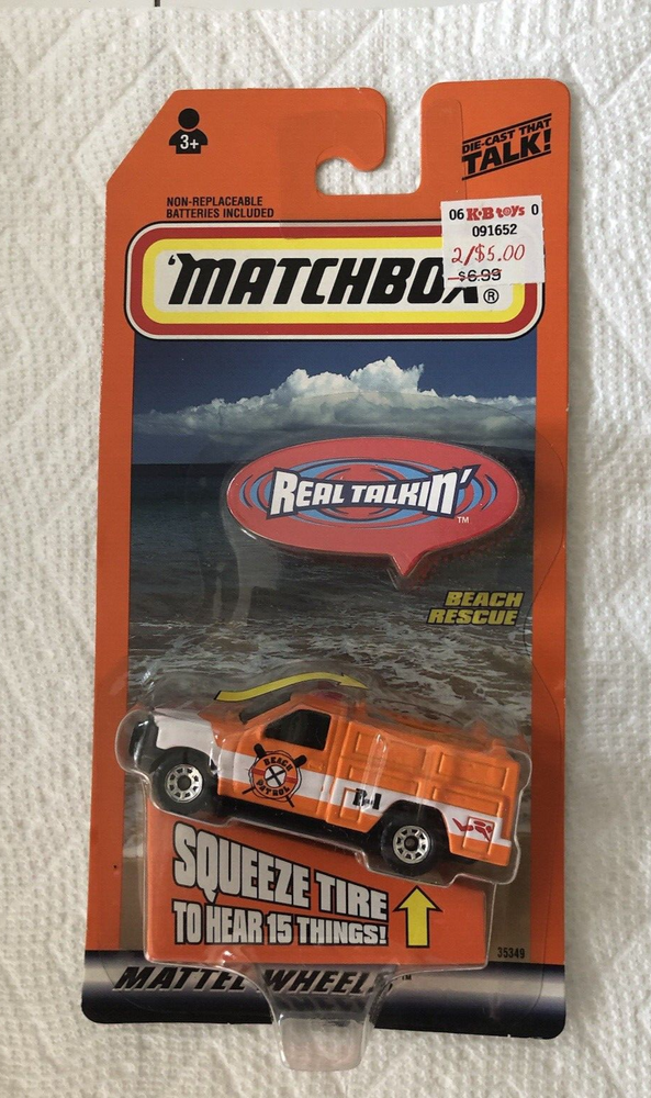Matchbox Real Talkin’ Beach Rescue Truck 1998 - Sealed in Package - Works!