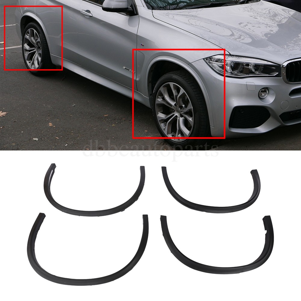 4PCS Fit For BMW X5 F15 14-18  Wheel Arch Wide Fender Flares Cover Trims Black