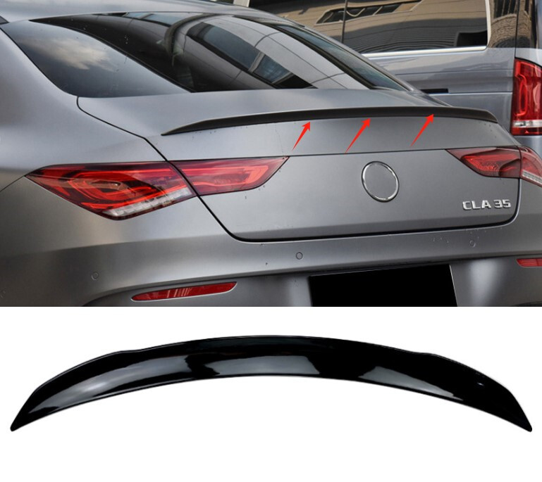 2020 Mercedes C118 CLA250 CLA35 AMG CLA45 AMG Gloss Black Rear Trunk Spoiler Lip