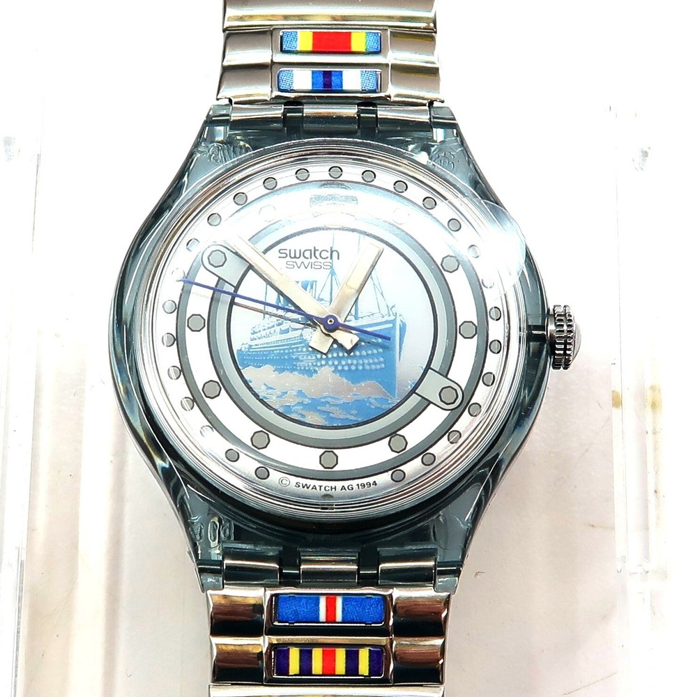Swatch MAY DAY SAN106 Automatic Watch 1995 With Case Papers Working