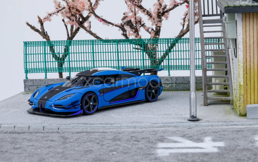 Scalemini 1:64 Blue One 1 Super Racing Sports Diecast Resin Toy Model Collection