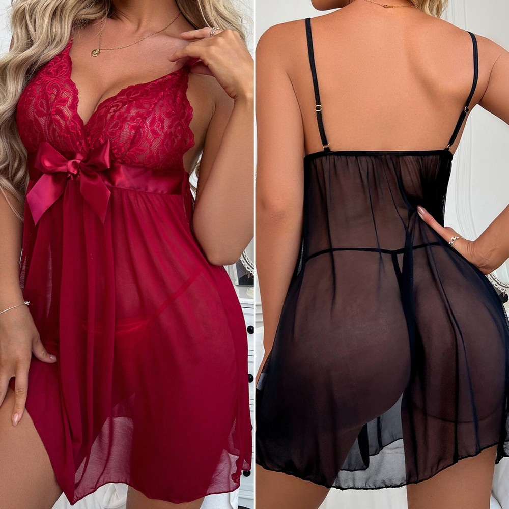 Sexy Women Lingerie Teddy Babydoll Underwear Sleepwear Nightgown Slip Dress Set