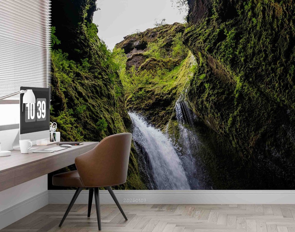 3D Mountain Waterfall Landscape Wall Murals Wallpaper Murals Wall Sticker