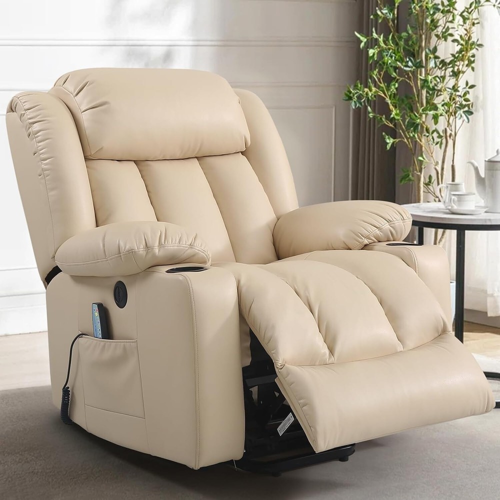 Recliner Chair Massage Rocker with Heated Leather Ergonomic Lounge 160 Degree...