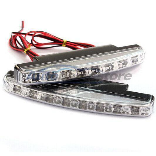 Car SUV DC 12V 8 LED Euro Daytime Running Light DRL Daylight Fog Lamp Day Lights