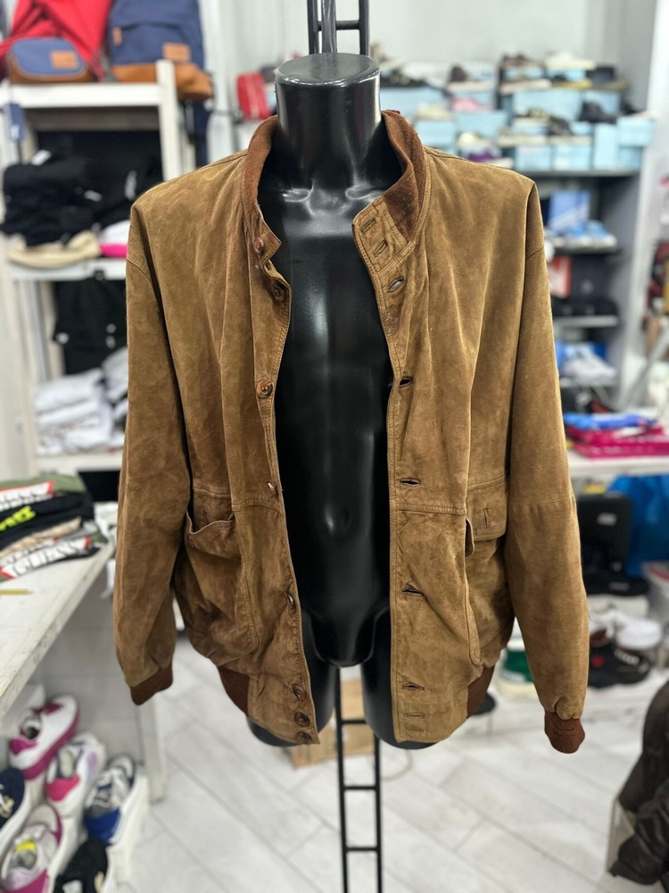 Used Leather Jacket Men Size 58 Brown LLV521
