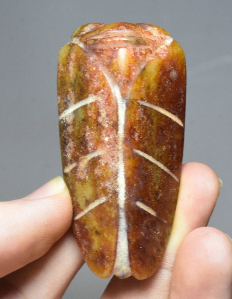 6CM Hongshan Culture Ancient Jade Cicada Amulet Pendant