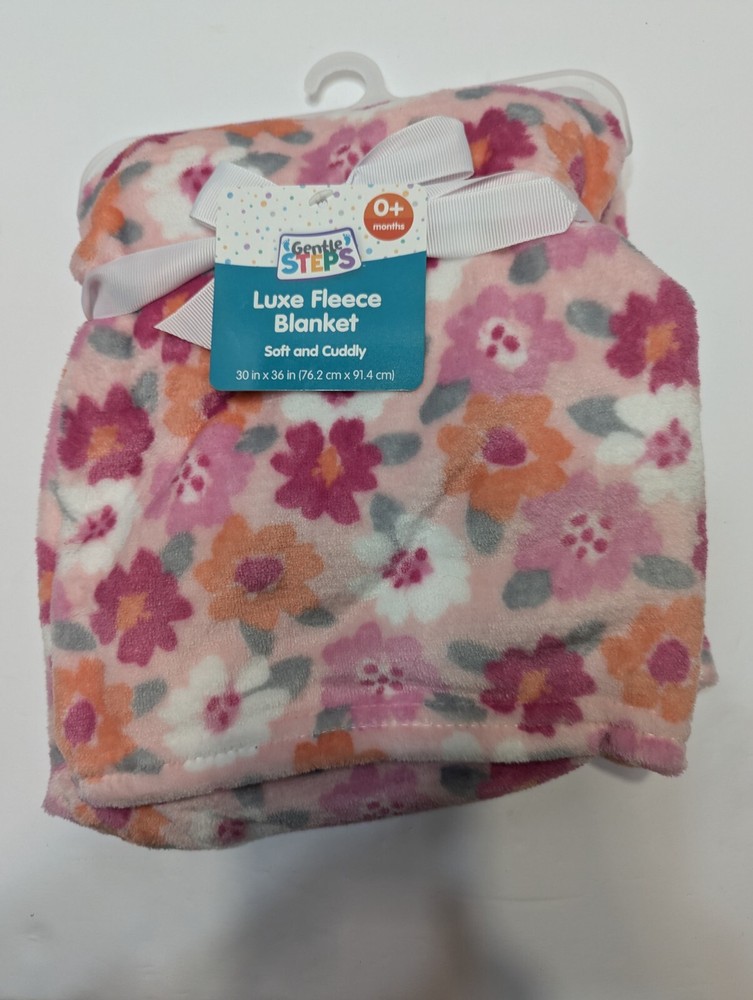 Baby Blanket Flowers NWT Pink Floral Baby Girl Fleece