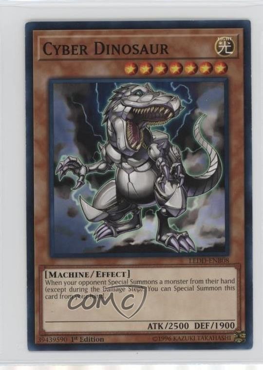 Cyber Dinosaur 1st Edition YuGiOh LEDD-ENB08 Rare Card 3g6-image