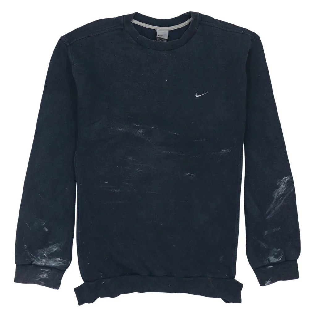 Nike Navy Blue Sweatshirt Men's Large Embroidered Swoosh Crewneck Pullover