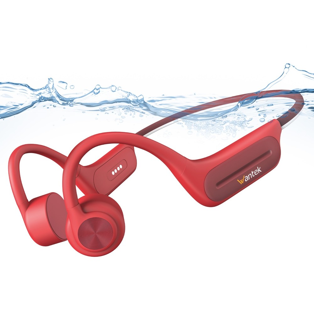 Wantek IPX8 Waterproof Bluetooth Bone Conduction Headphones with 32GB MP3 for Swimming