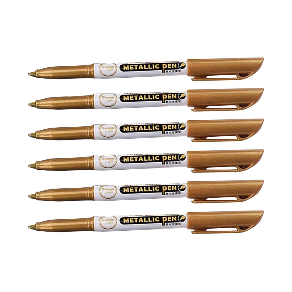 6-Pack Epoxy Resin Drawing Pens for Acrylic Paint Metallic Highlights Permanent Markers