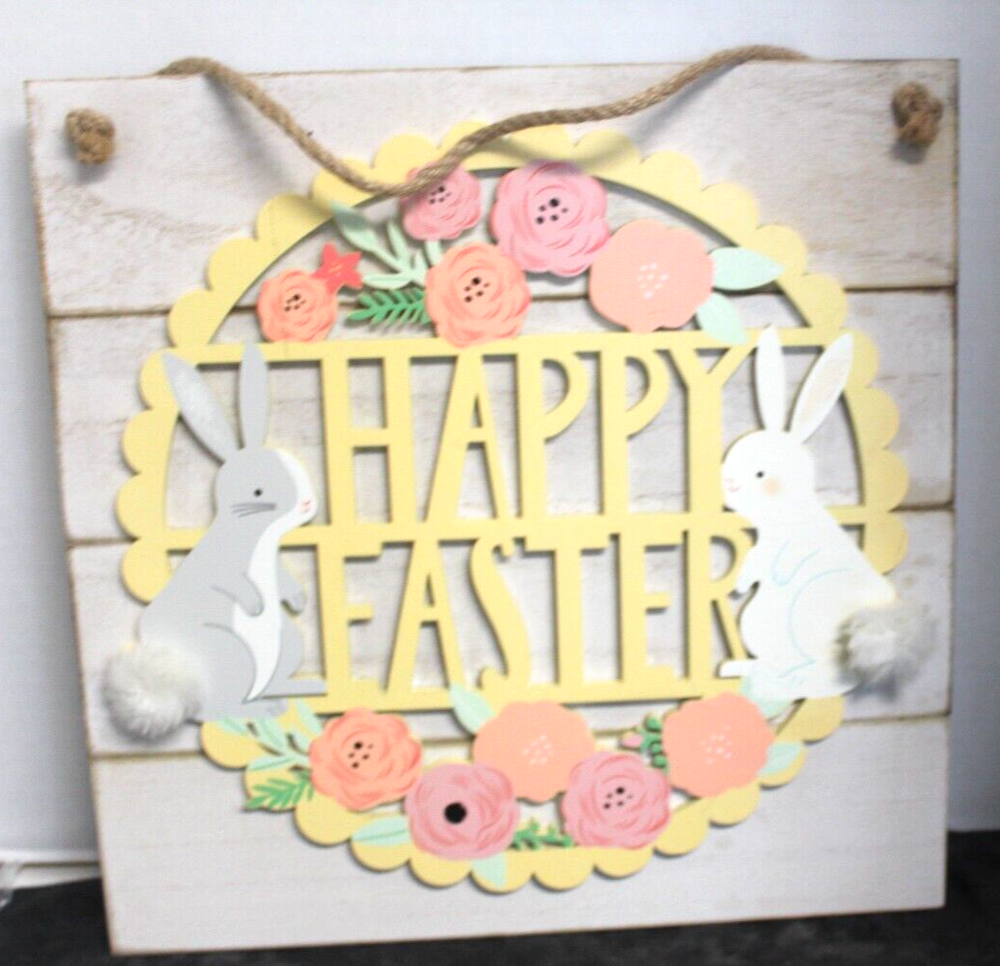 Wood Decorative Easter door/ wall hanger Multi colored, 