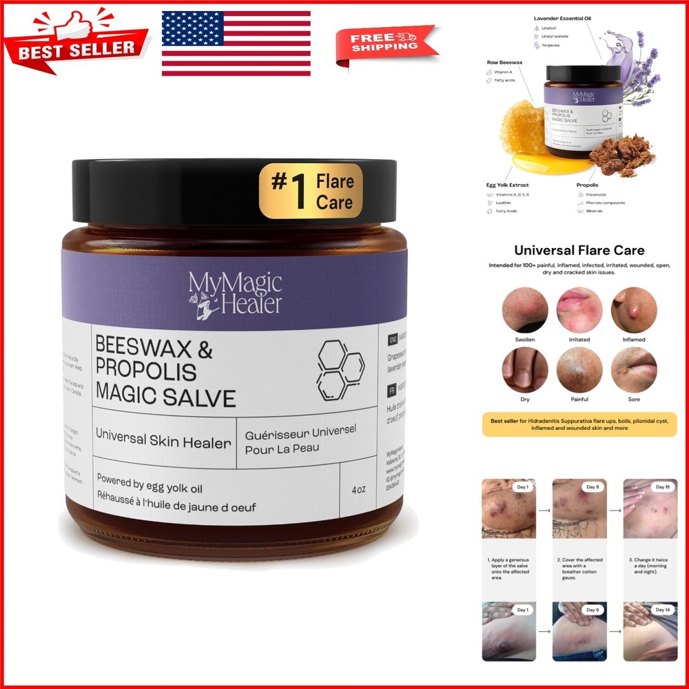 4oz Beeswax & Propolis Salve - Effective Treatment for Boils & Skin Abscesses