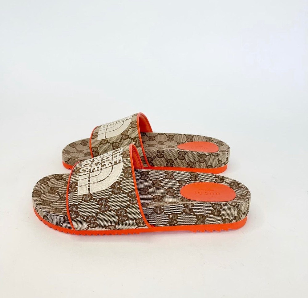 Gucci x The North Face Beige Canvas Summer Slides in 11 Sizes  