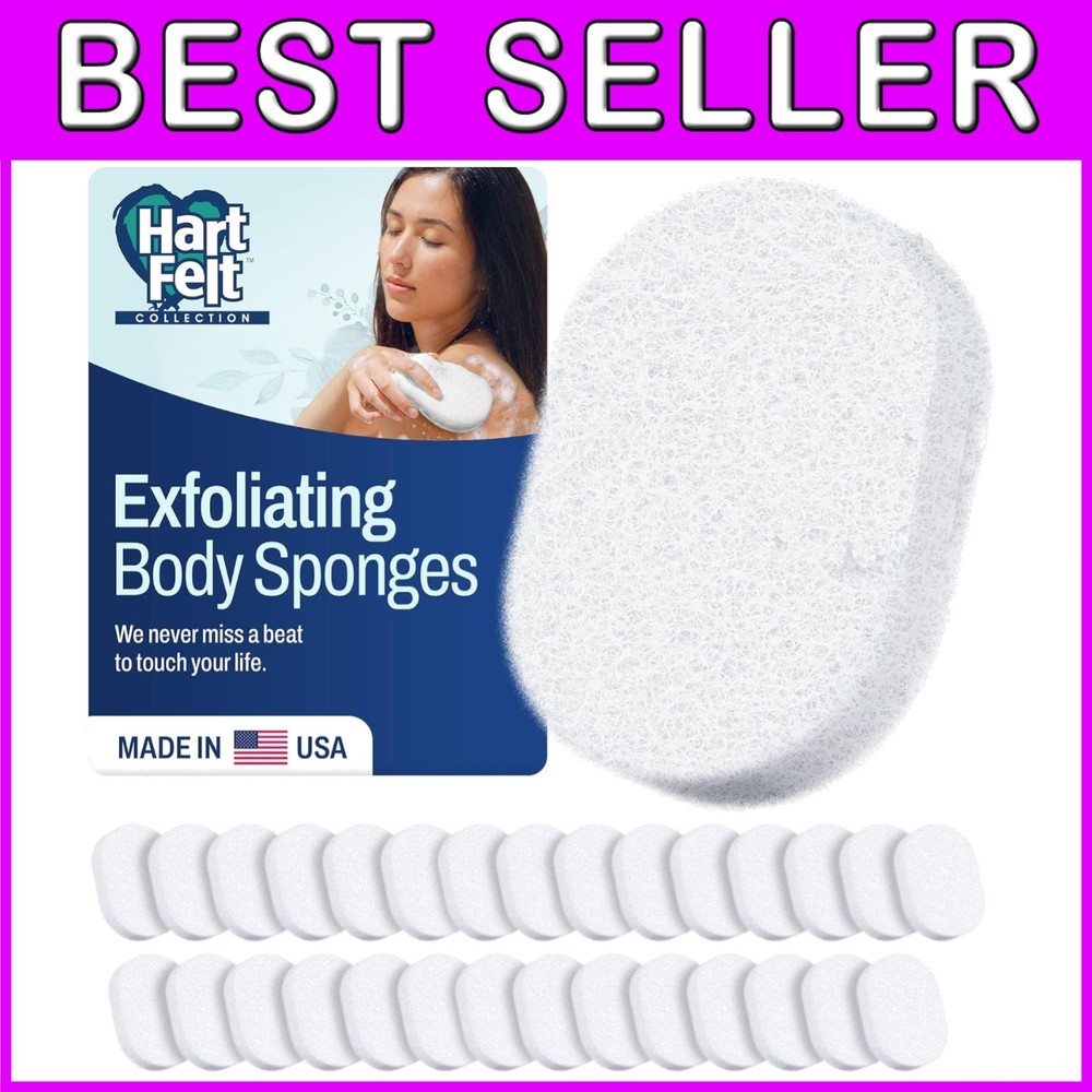 Shower Sponge for Body - Gentle Skin Exfoliation, Pack of 30