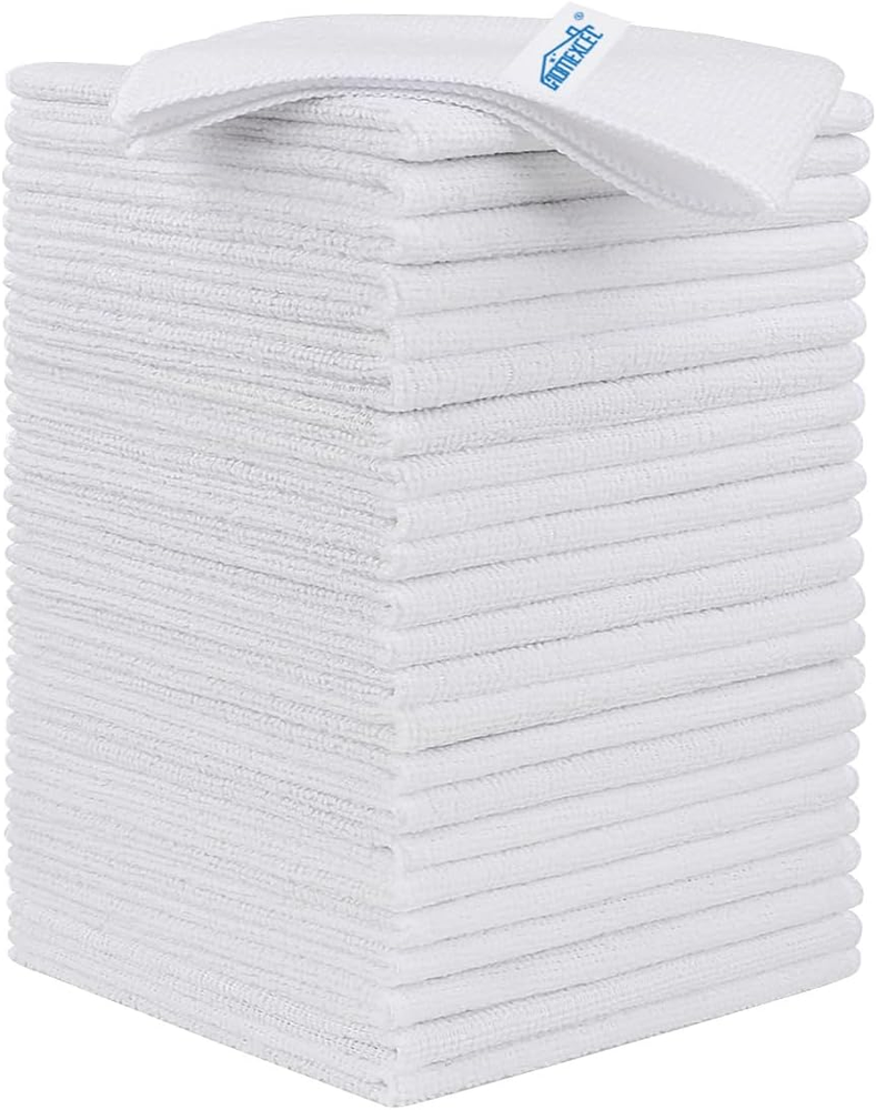 HOMEXCEL 24-Pack Microfiber Cleaning Cloths for Kitchen Lint-Free Towels