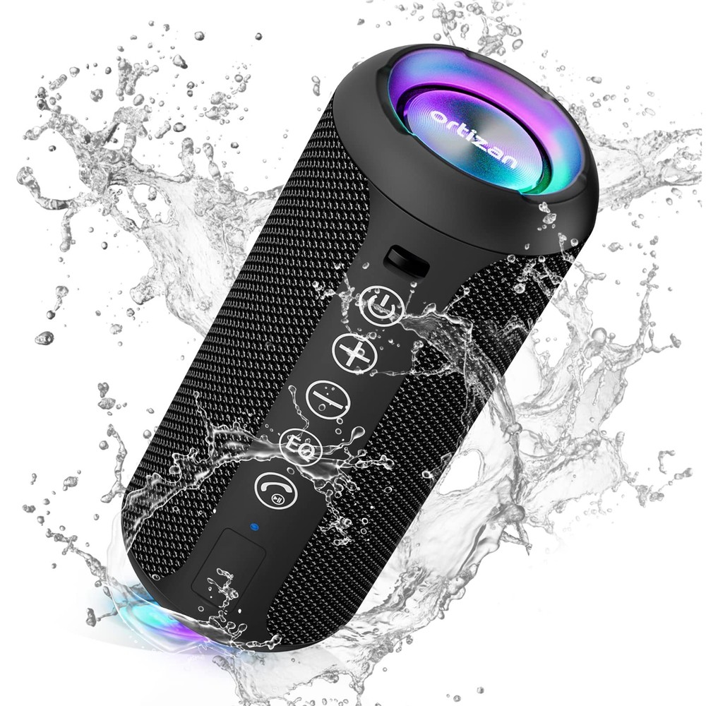 Portable IPX7 Waterproof Bluetooth Speaker with 24W Loud Sound and Deep Bass