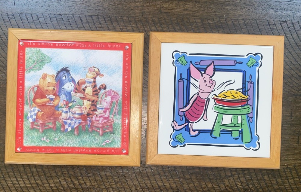 Disney Winnie the Pooh & Piglet Trivet Set of 2 - Wall Decor Plaques