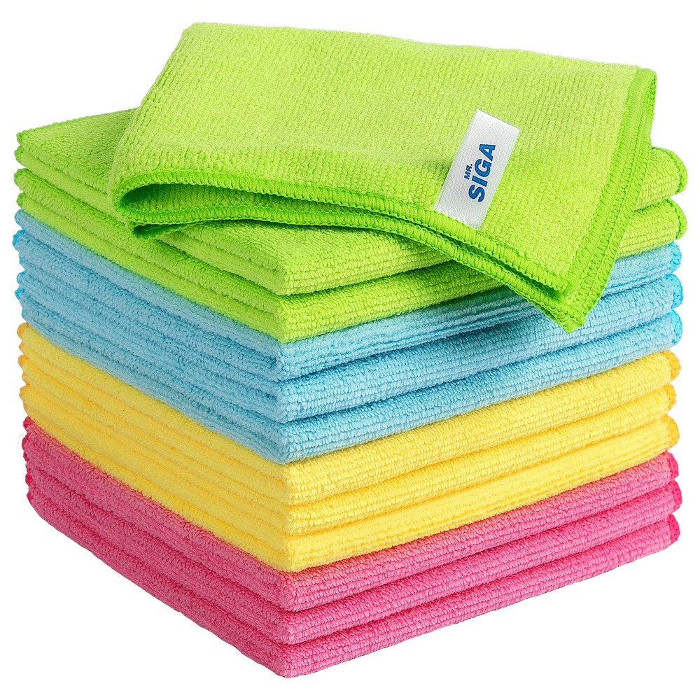 12-Pack 12.6x12.6 Microfiber Cleaning Cloths for Dusting & Polishing