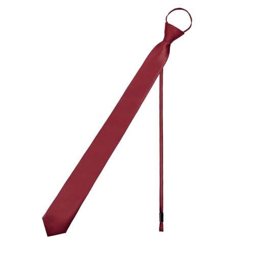 Slim Pre-Tied Adjustable Burgundy Skinny Tie for Men