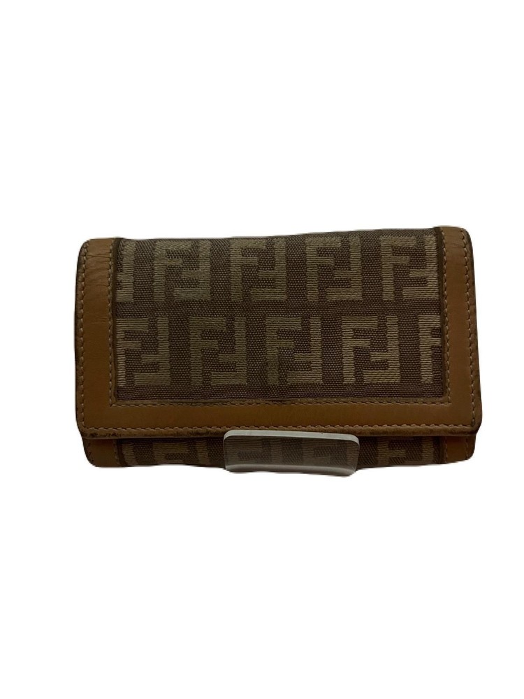 Fendi Brown Leather Key Wallet with 6 Hooks Preowned TB187-4