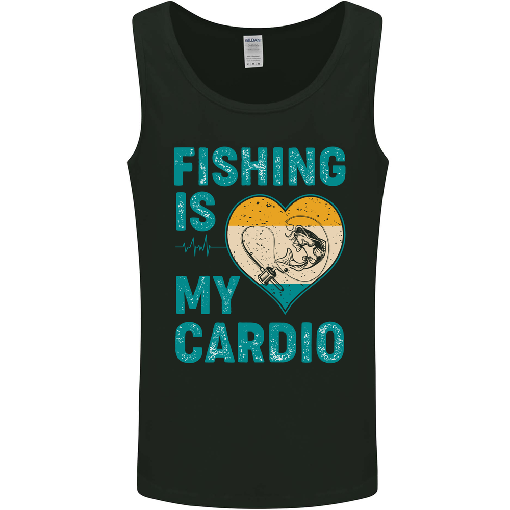 Fishing is My Cardio Funny Fisherman 1 Mens Vest Tank Top