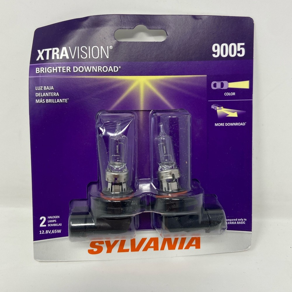 SYLVANIA XtraVision 9005 HB3 Halogen Headlight Bulbs 2-Pack, Clear/Warm White 32