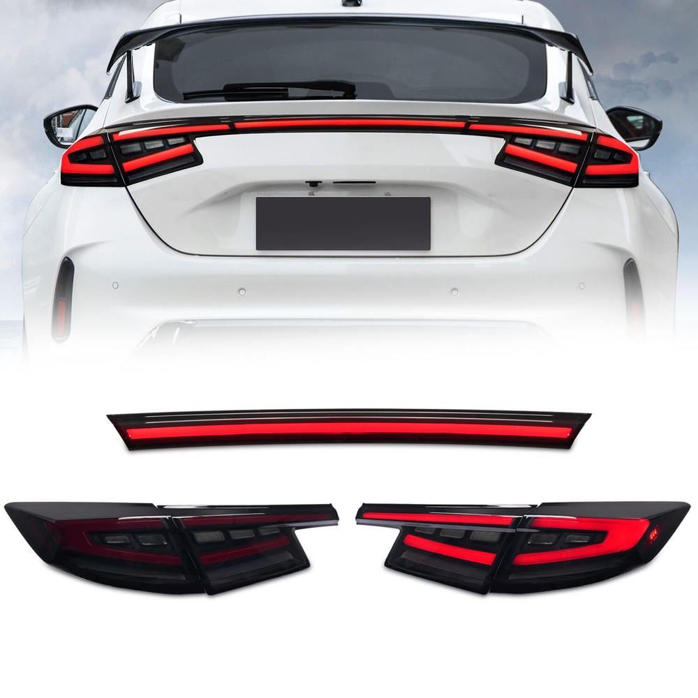 2022-2025 Honda Civic Hatchback & Type R Red LED Tail Lights with Trunk Lamp